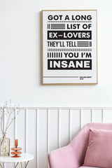 Taylor Swift Got A Long List Of Ex-Lovers Lyric Art, Music Decor,