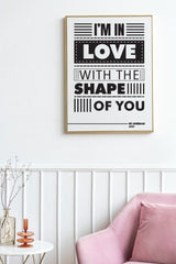 Ed Sheeran Shape of You Song Lyrics Art, Music Room Decor