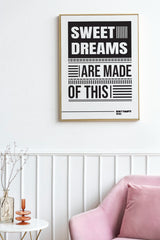 Eurythmics Sweet Dreams Lyric Art, Music Room Wall Decor