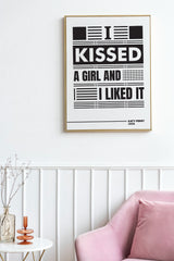 Katy Perry I Kissed a Girl Lyric Art, Digital Music Wall Art Decor