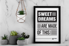 Eurythmics Sweet Dreams Lyric Art, Music Room Wall Decor