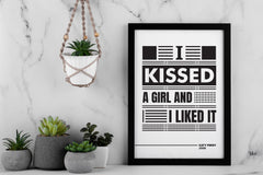 Katy Perry I Kissed a Girl Lyric Art, Digital Music Wall Art Decor