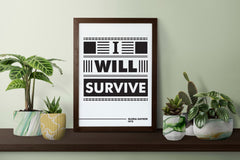 Gloria Gaynor I Will Survive Lyrics Print, Music Studio Decor
