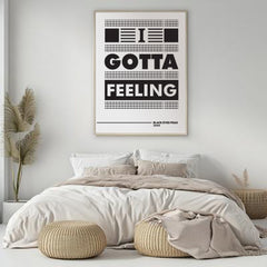 Back Eyed Peas I Gotta Feeling Song Lyric Art, Music Studio Decor