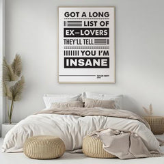 Taylor Swift Got A Long List Of Ex-Lovers Lyric Art, Music Decor,