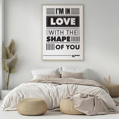 Ed Sheeran Shape of You Song Lyrics Art, Music Room Decor