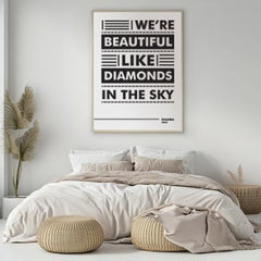 Rihanna We're Beautiful Like Diamonds in the Sky Art, Lyric Decor