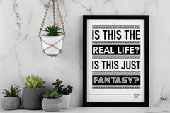 Bohemian Rhapsody Wall Art, Music Print Quote Wall Art, Digital Vinyl Fantasy Wall Art, Above Bed Decor Art, Instant Download