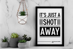 Gimme Shelter Wall Art, It's Just a Shot Away Wall Art, Aesthetic Quote Wall Art, Digital Vinyl Music Wall Art, Instant Download