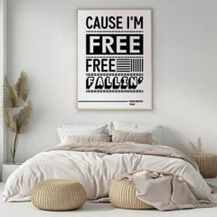 Free Fallin Music Lyrics Art, Tom Petty Song Wall Art, Music Lyrics Art Print, Printable Wall Decoration, Instant Download