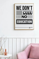 Education Wall Art, We Don't Need No Education Wall Art, Digital Vinyl Lyric Wall Art, Quote Print Wall Art, Instant Download