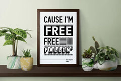Free Fallin Music Lyrics Art, Tom Petty Song Wall Art, Music Lyrics Art Print, Printable Wall Decoration, Instant Download