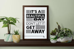 It's a Beautiful Day Song Lyric Art, Printable Music Studio Decor, Lyric Art Print, Music Art Print, Digital Downloadable Music Gift