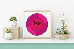 Taste Pink Vinyl Wall Art, Retro Music Wall Art, Vinyl Record Artwork, Pink Music Poster, Aesthetic Room Decor Instant Download
