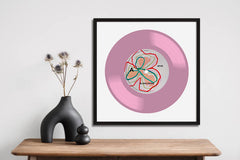 Dive Pink Vinyl Wall Art, Pastel Record Wall Art, Retro Music Wall Decor, Boho Music Room Decor, Pink Music Poster Instant Download